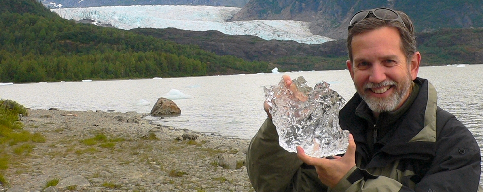 A bit of ice from the face of the Mendenhall glacier.  Age is approximately 150 years - just a blink in geologic timescale.